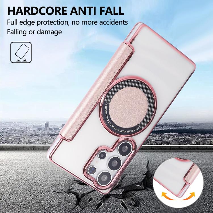 Custodia ultra sottile in ecopelle con placcatura magnetica per Samsung Galaxy