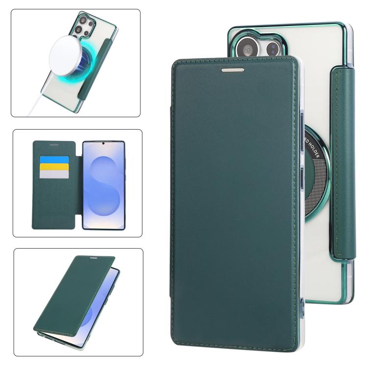 Custodia ultra sottile in ecopelle con placcatura magnetica per Samsung Galaxy