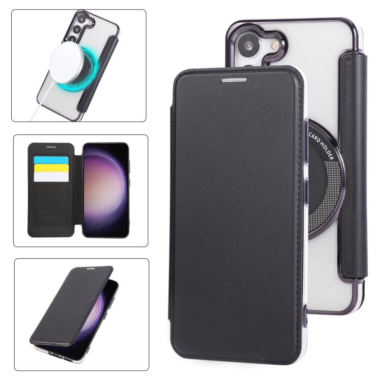 Custodia ultra sottile in ecopelle con placcatura magnetica per Samsung Galaxy