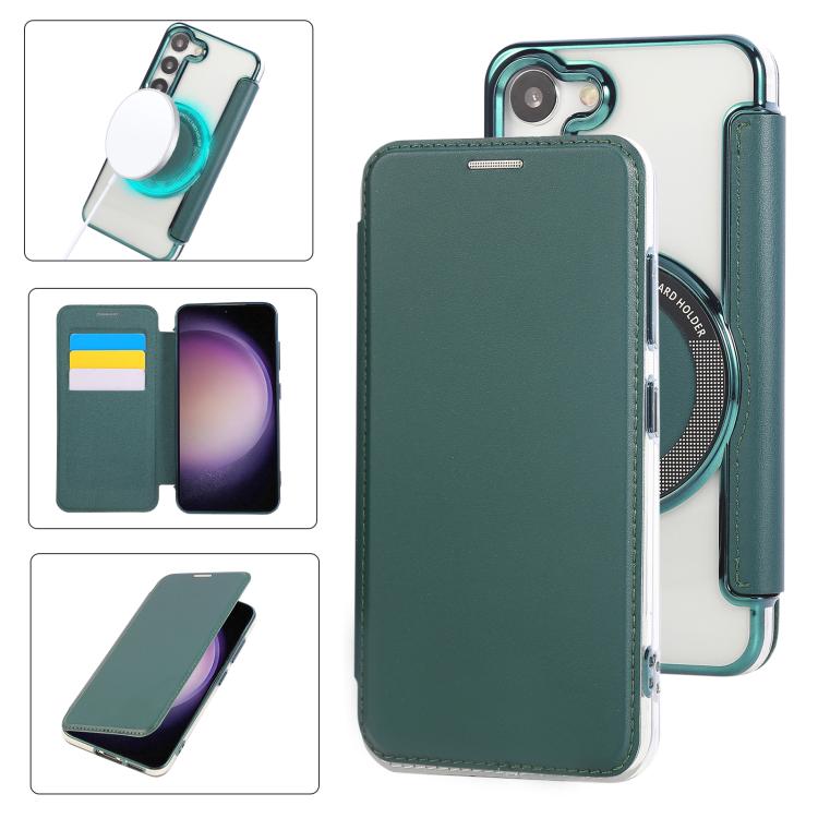 Custodia ultra sottile in ecopelle con placcatura magnetica per Samsung Galaxy