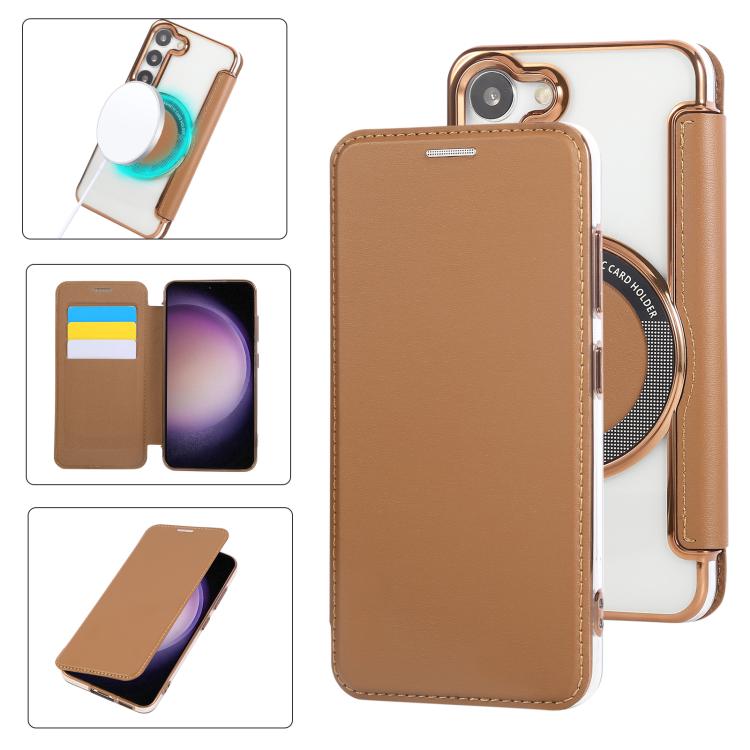 Custodia ultra sottile in ecopelle con placcatura magnetica per Samsung Galaxy