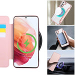 Custodia ultra sottile in ecopelle con placcatura magnetica per Samsung Galaxy