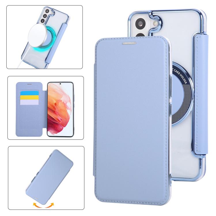 Custodia ultra sottile in ecopelle con placcatura magnetica per Samsung Galaxy
