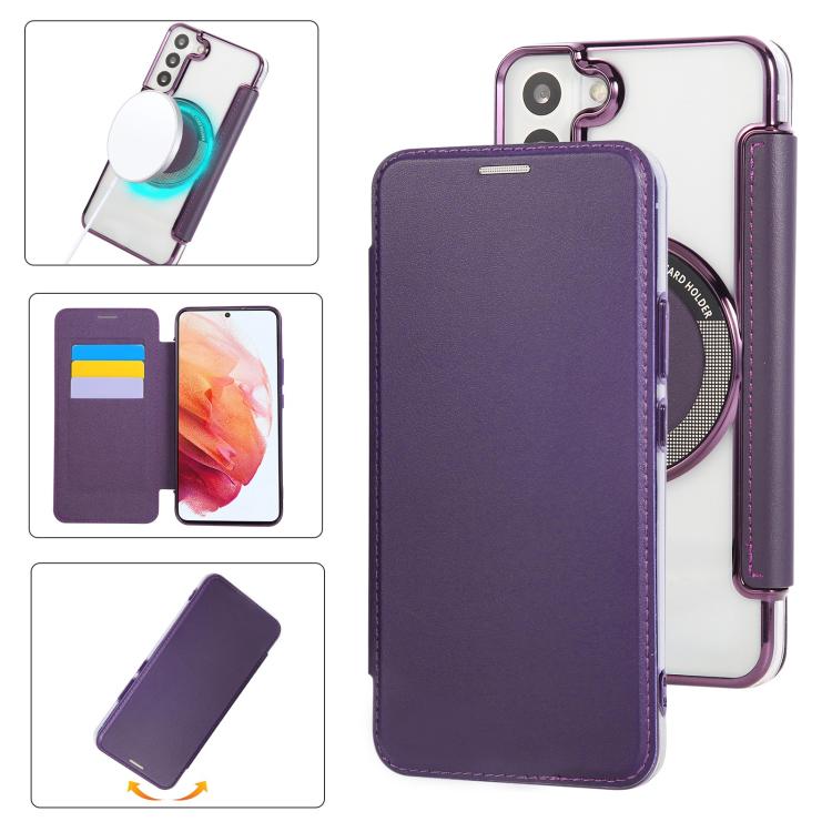 Custodia ultra sottile in ecopelle con placcatura magnetica per Samsung Galaxy