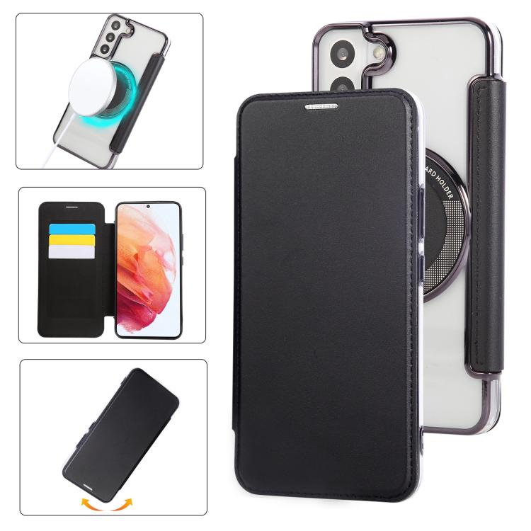 Custodia ultra sottile in ecopelle con placcatura magnetica per Samsung Galaxy