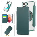 Custodia ultra sottile in ecopelle con placcatura magnetica per Samsung Galaxy