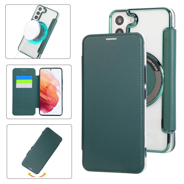 Custodia ultra sottile in ecopelle con placcatura magnetica per Samsung Galaxy