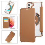 Custodia ultra sottile in ecopelle con placcatura magnetica per Samsung Galaxy