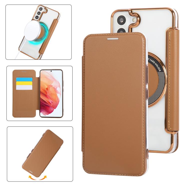 Custodia ultra sottile in ecopelle con placcatura magnetica per Samsung Galaxy