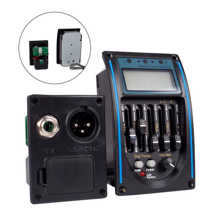 Equalizzatore a 4 bande per chitarra con accordatore LCD