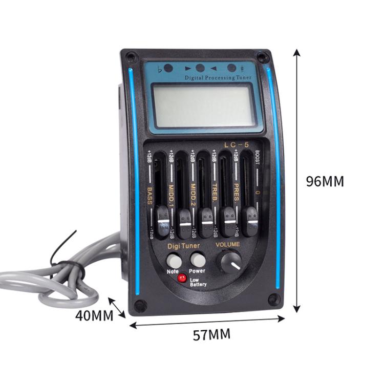 Equalizzatore a 4 bande per chitarra con accordatore LCD