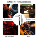 Cavo audio per chitarra elettrica 6,35 mm dritto e a gomito