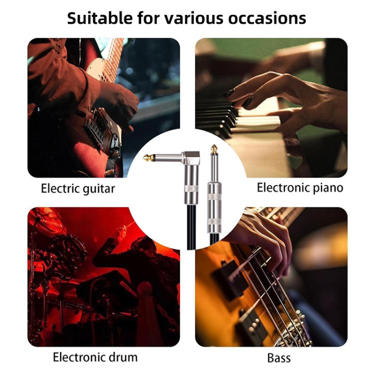 Cavo audio per chitarra elettrica 6,35 mm dritto e a gomito