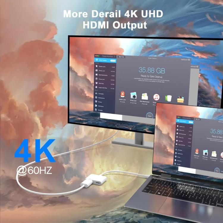 Adattatore USB-C a HDMI e USB-C 4K 60Hz