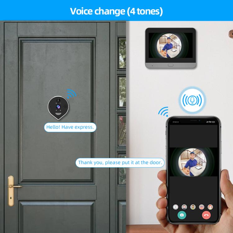 Videocitofono wireless WiFi RH-PD7 con schermo 4,3"