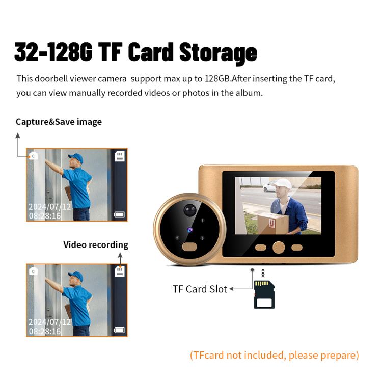 Spioncino elettronico con display 2,8" 720P e videocitofono wirel