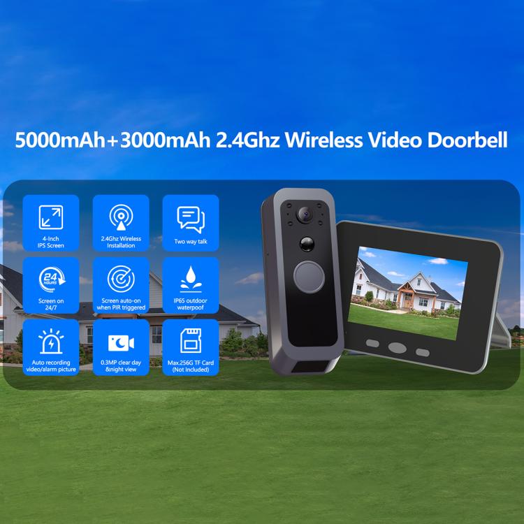 Videocitofono intelligente Tuya con schermo IPS 4 pollici