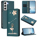 Custodia in ecopelle con protezione RFID e strass per Samsung Galaxy S22 Ultra