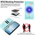 Custodia in ecopelle con protezione RFID e strass per Samsung Galaxy S22 Ultra