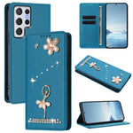 Custodia in ecopelle con protezione RFID e strass per Samsung Galaxy S22 Ultra