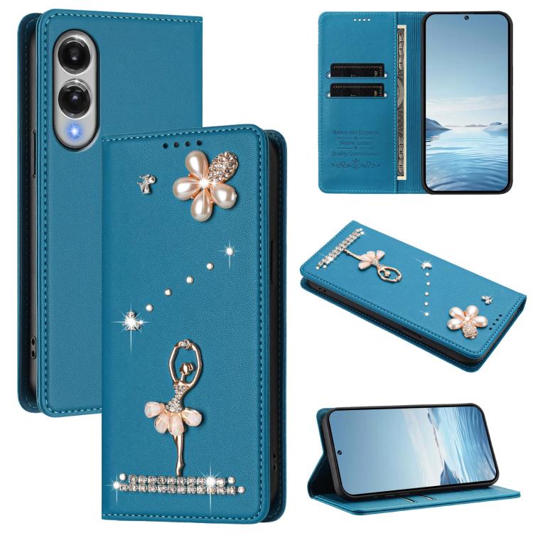 Custodia in ecopelle con protezione RFID e strass per Samsung Galaxy S26, S25 FE
