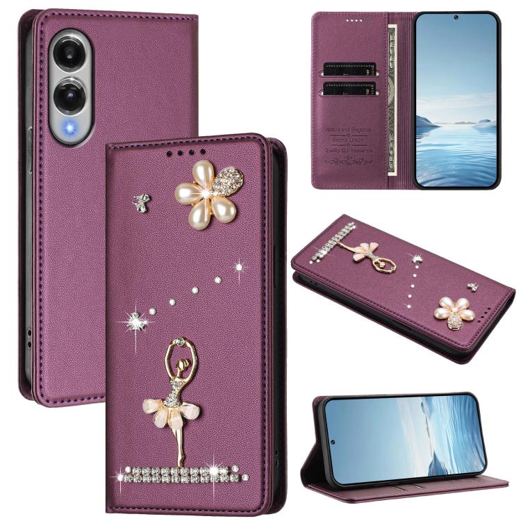 Custodia in ecopelle con protezione RFID e strass per Samsung Galaxy S26, S25 FE