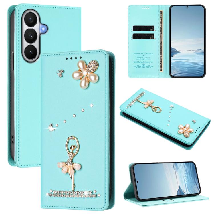 Custodia in ecopelle con protezione RFID e strass per Samsung Galaxy S26, S25 FE