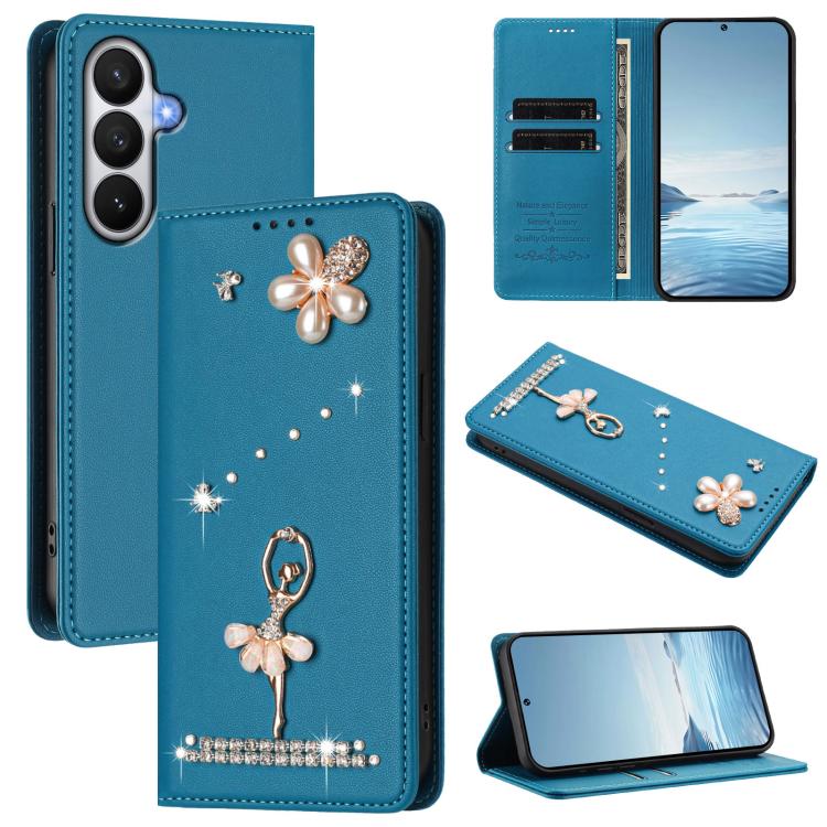Custodia in ecopelle con protezione RFID e strass per Samsung Galaxy S26, S25 FE