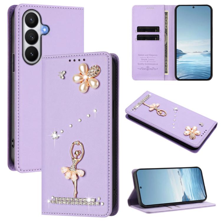 Custodia in ecopelle con protezione RFID e strass per Samsung Galaxy S26, S25 FE