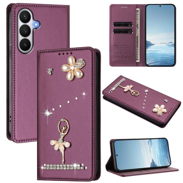 Custodia in ecopelle con protezione RFID e strass per Samsung Galaxy S26, S25 FE
