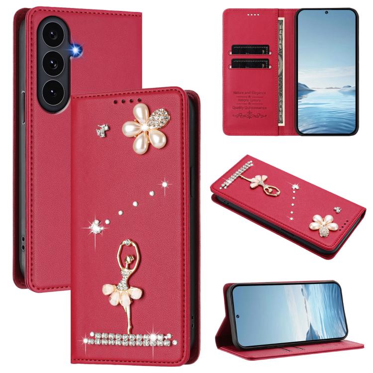Custodia in ecopelle con protezione RFID e strass per Samsung Galaxy S26, S25 FE