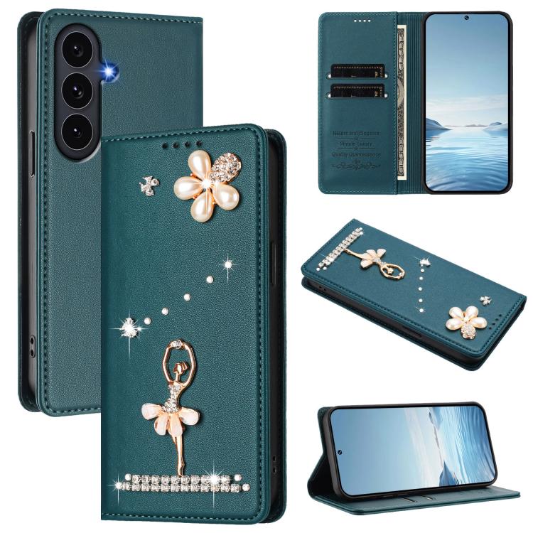Custodia in ecopelle con protezione RFID e strass per Samsung Galaxy S26, S25 FE