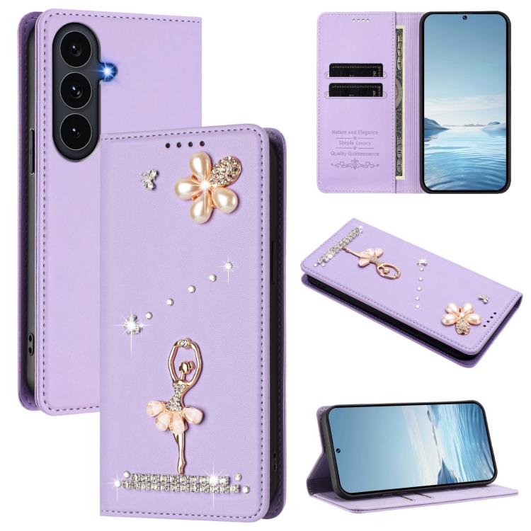 Custodia in ecopelle con protezione RFID e strass per Samsung Galaxy S26, S25 FE