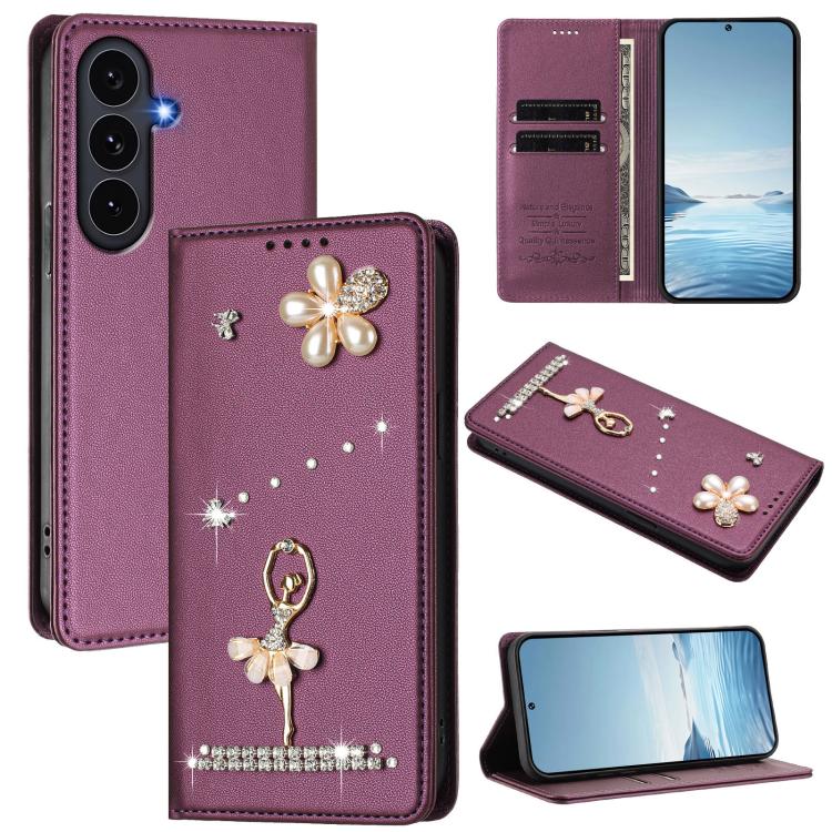 Custodia in ecopelle con protezione RFID e strass per Samsung Galaxy S26, S25 FE