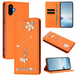 Custodia ecopelle con protezione RFID e strass per Samsung Galaxy M56, F16 e F06