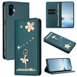 Custodia ecopelle con protezione RFID e strass per Samsung Galaxy M56, F16 e F06
