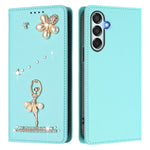 Custodia in ecopelle con protezione RFID e strass per Samsung Galaxy M35 M55