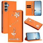 Custodia in ecopelle con protezione RFID e strass per Samsung Galaxy M35 M55