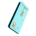 Custodia ecopelle con protezione RFID e strass per Samsung Galaxy M56, F16 e F06