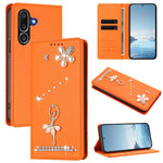 Custodia ecopelle con protezione RFID e strass per Samsung Galaxy M56, F16 e F06