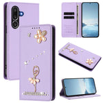 Custodia ecopelle con protezione RFID e strass per Samsung Galaxy M56, F16 e F06