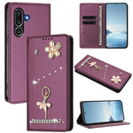 Custodia ecopelle con protezione RFID e strass per Samsung Galaxy M56, F16 e F06