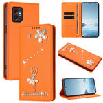 Custodia in ecopelle con protezione RFID e strass per Samsung Galaxy M35 M55