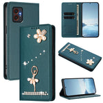 Custodia in ecopelle con protezione RFID e strass per Samsung Galaxy M35 M55