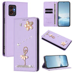Custodia in ecopelle con protezione RFID e strass per Samsung Galaxy M35 M55