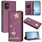 Custodia in ecopelle con protezione RFID e strass per Samsung Galaxy M35 M55