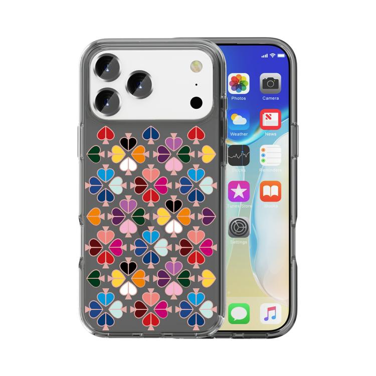 Custodia trasparente TPU con cuori rossi per iPhone 18 Pro