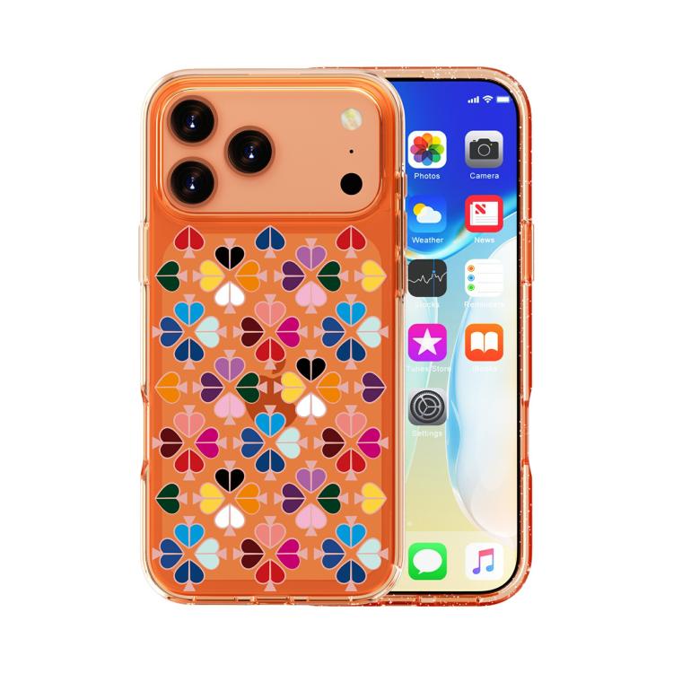 Custodia trasparente TPU con cuori rossi per iPhone 18 Pro