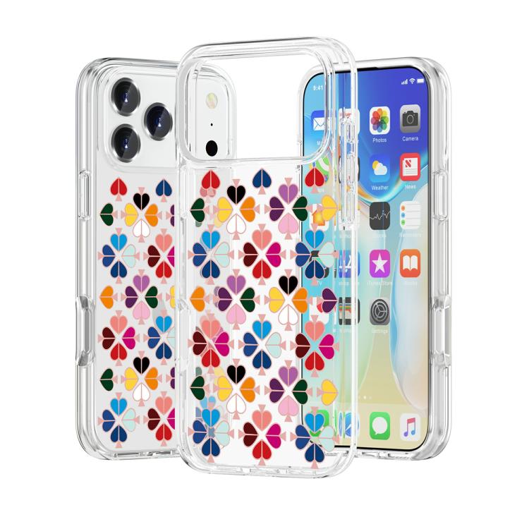 Custodia trasparente TPU con cuori rossi per iPhone 18 Pro