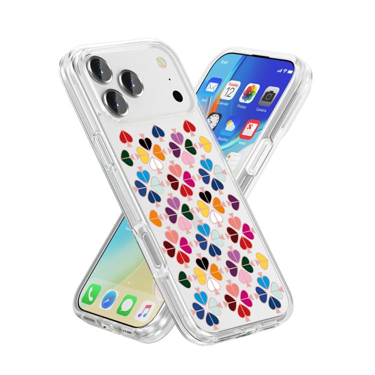 Custodia trasparente TPU con cuori rossi per iPhone 18 Pro